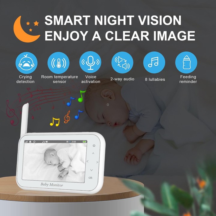 ABM201 4.5 inch Wireless Video Night Vision Baby Monitor Security Camera(US Plug)