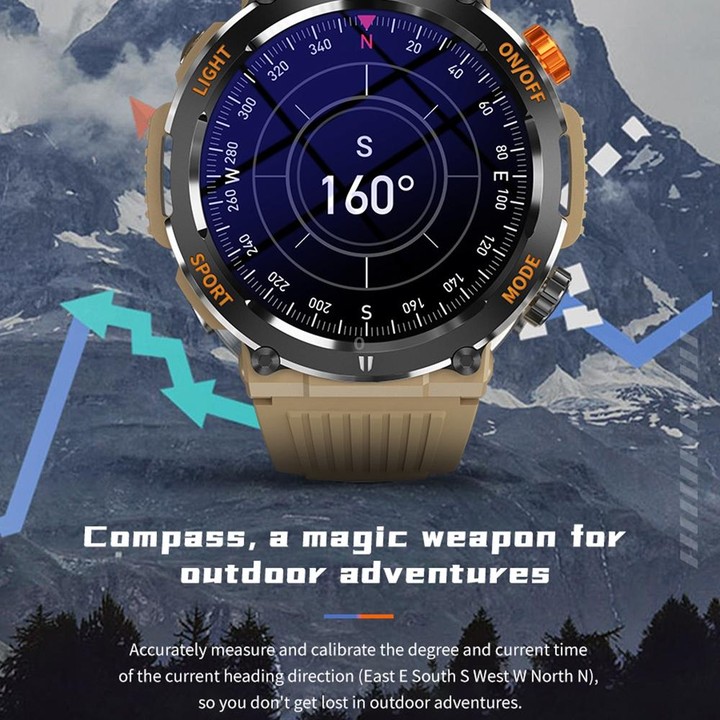 HT17 1.46 inch Round Screen Bluetooth Smart Watch, Support Health Monitoring & 100+ Sports Modes(Yellow)