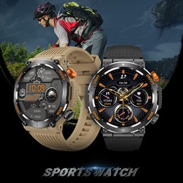 HT17 1.46 inch Round Screen Bluetooth Smart Watch, Support Health Monitoring & 100+ Sports Modes(Blue)
