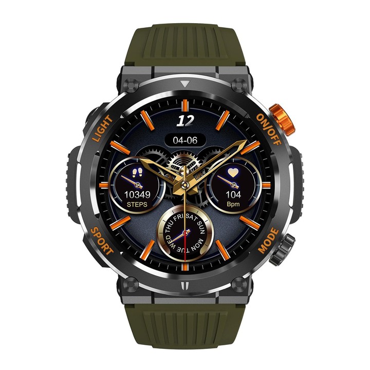 HT17 1.46 inch Round Screen Bluetooth Smart Watch, Support Health Monitoring & 100+ Sports Modes(Green)