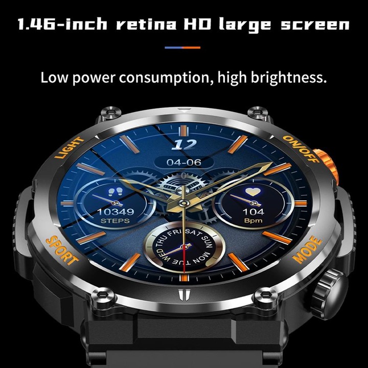 HT17 1.46 inch Round Screen Bluetooth Smart Watch, Support Health Monitoring & 100+ Sports Modes(Green)