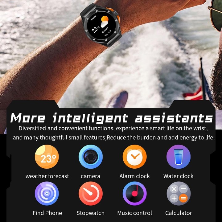 HT8 1.46 inch Round Screen Bluetooth Smart Watch, Support Health Monitoring & 100+ Sports Modes & Alipay(Black)