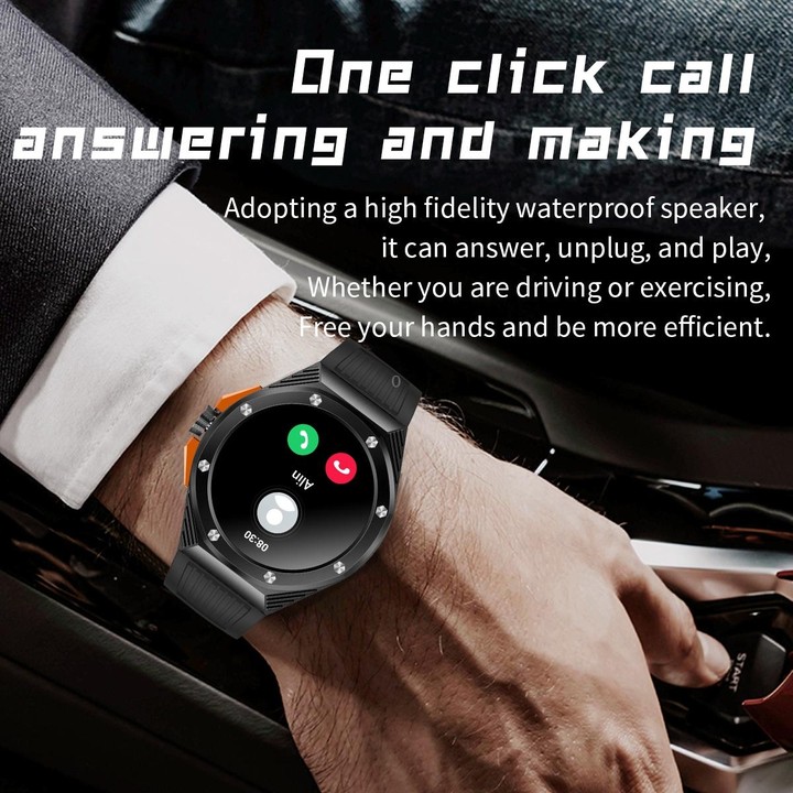 HT8 1.46 inch Round Screen Bluetooth Smart Watch, Support Health Monitoring & 100+ Sports Modes & Alipay(Black)