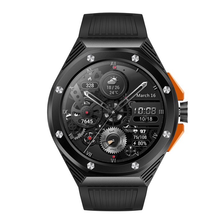 HT8 1.46 inch Round Screen Bluetooth Smart Watch, Support Health Monitoring & 100+ Sports Modes & Alipay(Black)