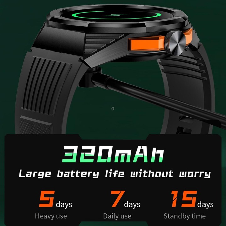 HT8 1.46 inch Round Screen Bluetooth Smart Watch, Support Health Monitoring & 100+ Sports Modes & Alipay(Orange)