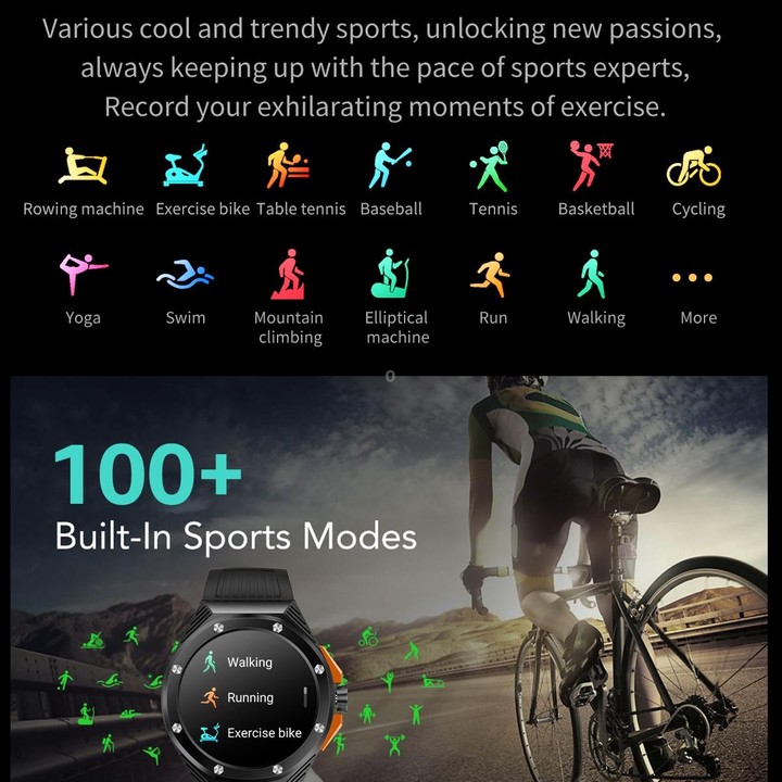 HT8 1.46 inch Round Screen Bluetooth Smart Watch, Support Health Monitoring & 100+ Sports Modes & Alipay(Orange)