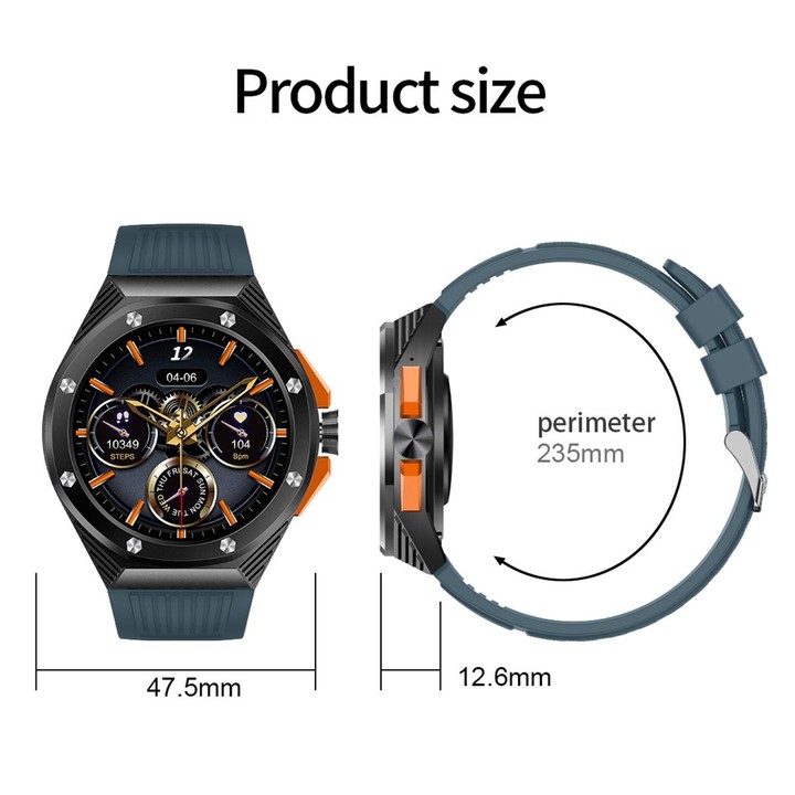 HT8 1.46 inch Round Screen Bluetooth Smart Watch, Support Health Monitoring & 100+ Sports Modes & Alipay(Orange)