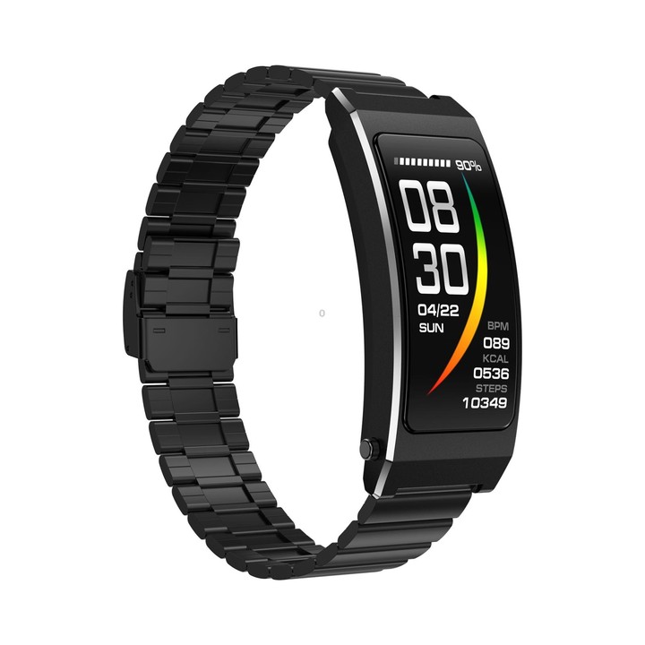 K7 1.14 inch TFT Screen Smart Call Bracelet, BT Call / Heart Rate / Blood Pressure / Blood Oxygen, Strap:Steel Strap(Black)