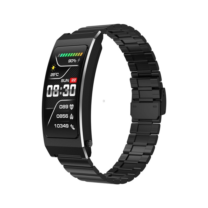 K7 1.14 inch TFT Screen Smart Call Bracelet, BT Call / Heart Rate / Blood Pressure / Blood Oxygen, Strap:Steel Strap(Black)