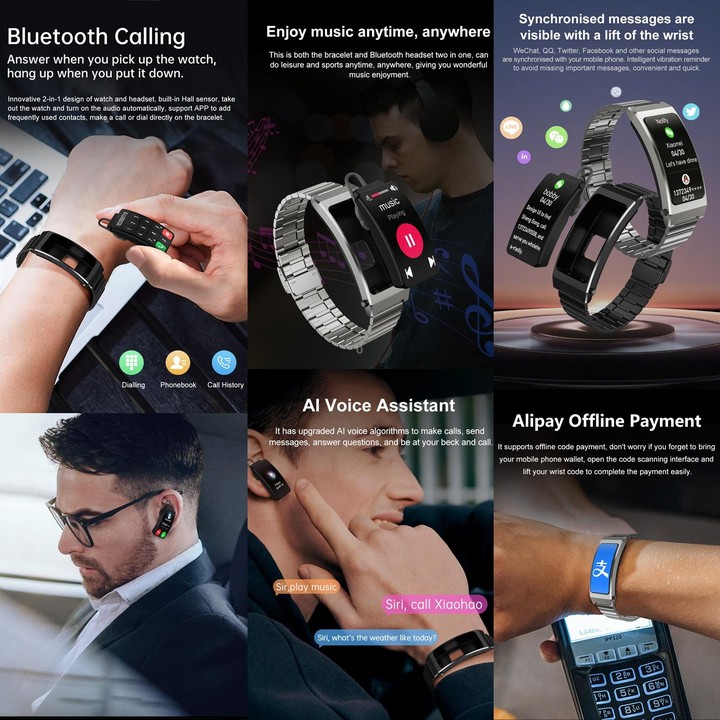 K7 1.14 inch TFT Screen Smart Call Bracelet, BT Call / Heart Rate / Blood Pressure / Blood Oxygen, Strap:Silicone Strap(Tarnish)