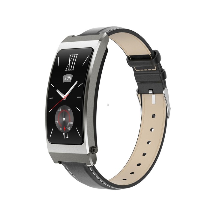 K7 1.14 inch TFT Screen Smart Call Bracelet, BT Call / Heart Rate / Blood Pressure / Blood Oxygen, Strap:Leather Strap(Tarnish)