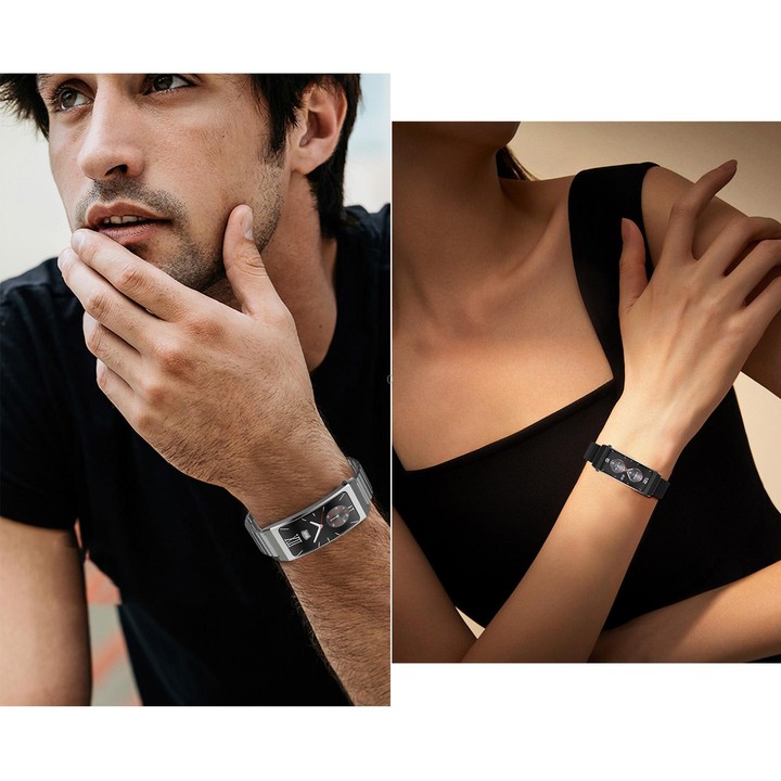K7 1.14 inch TFT Screen Smart Call Bracelet, BT Call / Heart Rate / Blood Pressure / Blood Oxygen, Strap:Leather Strap(Tarnish)