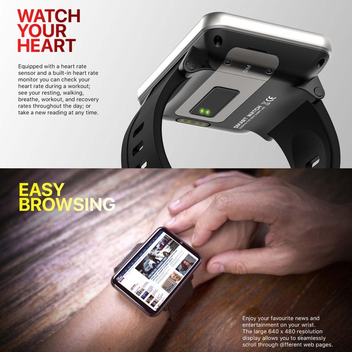 DM100 2.86 inch IPS Full Screen Smart Sport Watch, Support Independent Card Insertion / Multiple Sports Modes / Heart Rate Monit
