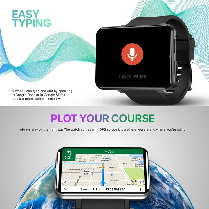 DM100 2.86 inch IPS Full Screen Smart Sport Watch, Support Independent Card Insertion / Multiple Sports Modes / Heart Rate Monit