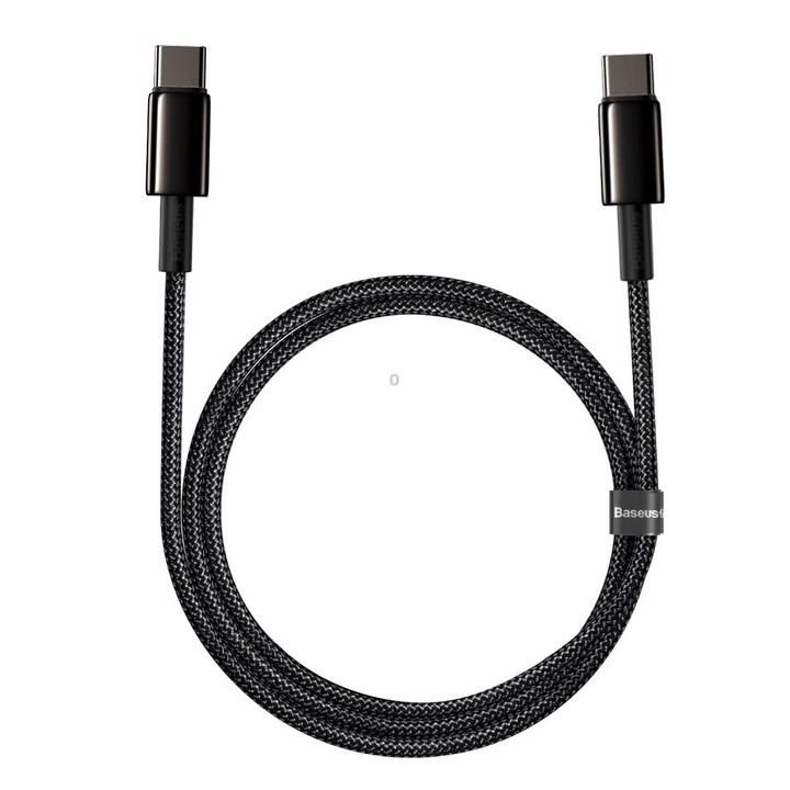 Baseus Tungsten Gold Series 100W USB-C / Type-C to USB-C / Type-C Fast Charging Data Cable, Length:1m(Black)