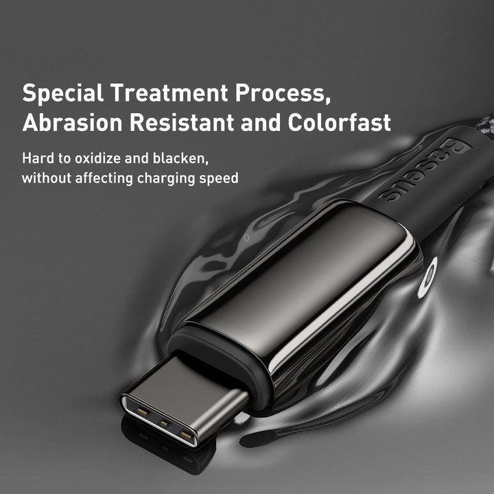 Baseus Tungsten Gold Series 100W USB-C / Type-C to USB-C / Type-C Fast Charging Data Cable, Length:1m(Black)