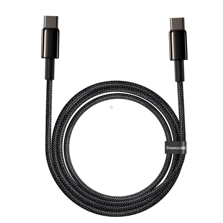 Baseus Tungsten Gold Series 100W USB-C / Type-C to USB-C / Type-C Fast Charging Data Cable, Length:2m(Black)