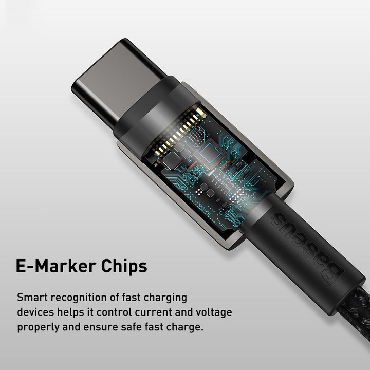 Baseus Tungsten Gold Series 100W USB-C / Type-C to USB-C / Type-C Fast Charging Data Cable, Length:2m(Black)