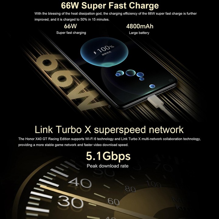 Honor X40 GT Racing, 12GB+256GB, 6.81 inch Magic OS 7.0 Snapdragon 888 Octa Core up to 2.84GHz, Network: 5G, OTG, NFC, Not Suppo