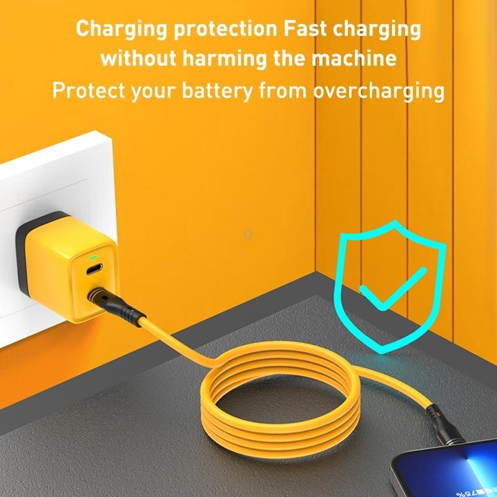 USB-C / Type-C to USB-C / Type-C Liquid Silicone Charging Data Cable, Length: 1.2m(Yellow)