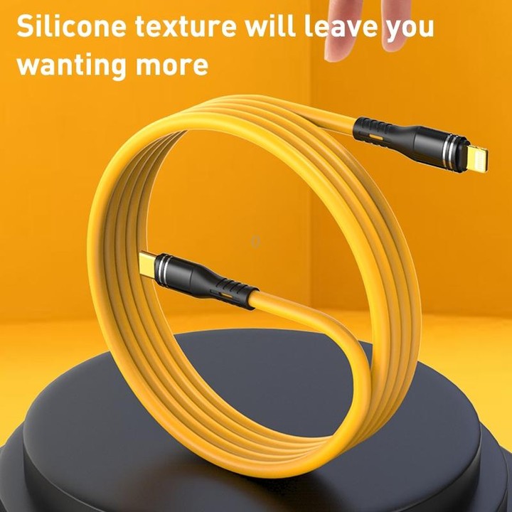USB-C / Type-C to USB-C / Type-C Liquid Silicone Charging Data Cable, Length: 1.2m(Yellow)