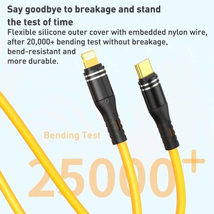 USB-C / Type-C to USB-C / Type-C Liquid Silicone Charging Data Cable, Length: 1.2m(Yellow)