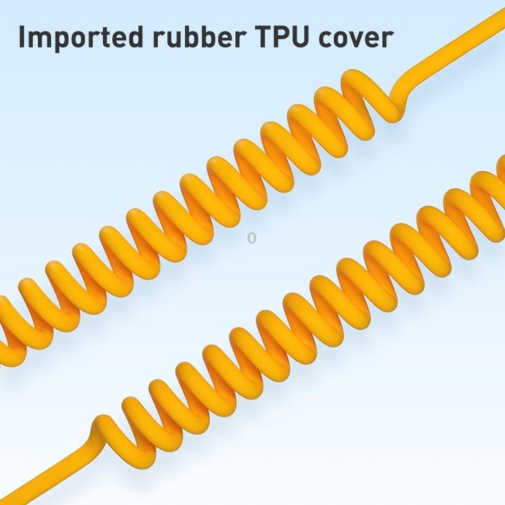 XJ-U101 USB to USB-C / Type-C Spring Charging Data Cable, Length: 1.5m(Yellow)