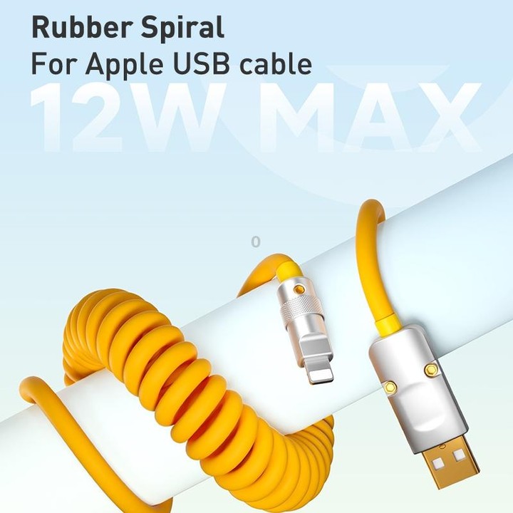 XJ-U101 USB to USB-C / Type-C Spring Charging Data Cable, Length: 1.5m(Yellow)
