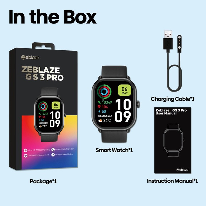 Zeblaze GS 3 Pro IP68 1.97inch HD Fitness Smart Watch(White)