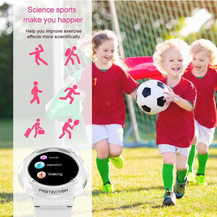 HT19 1.2 inch Round Screen IP68 Children Smart Watch, Support Sleep Monitoring(Black)