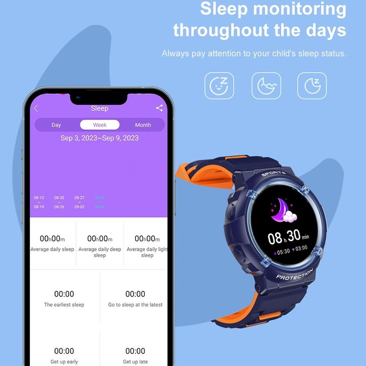 HT19 1.2 inch Round Screen IP68 Children Smart Watch, Support Sleep Monitoring(Blue)