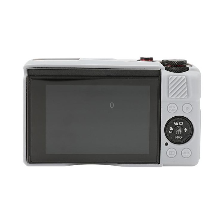 For Canon PowerShot G7 X Mark II / G7X2 Soft Silicone Protective Case with Lens Cover(Grey)