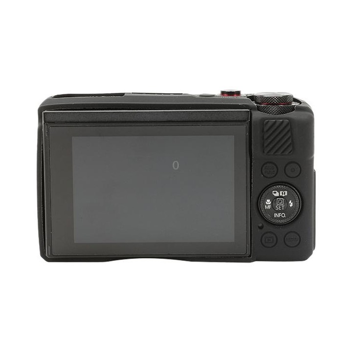 For Canon PowerShot G7 X Mark II / G7X2 Soft Silicone Protective Case with Lens Cover(Black)