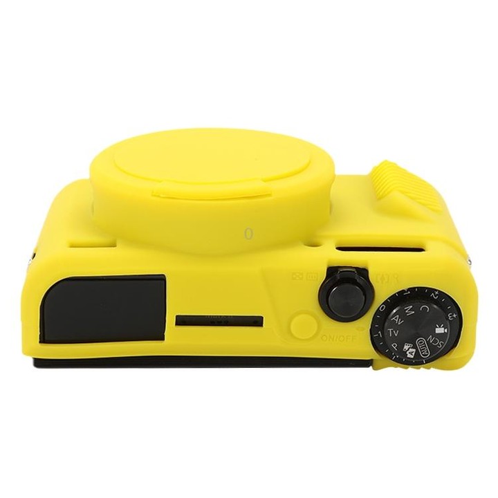 For Canon PowerShot G7 X Mark II / G7X2 Soft Silicone Protective Case with Lens Cover(Yellow)