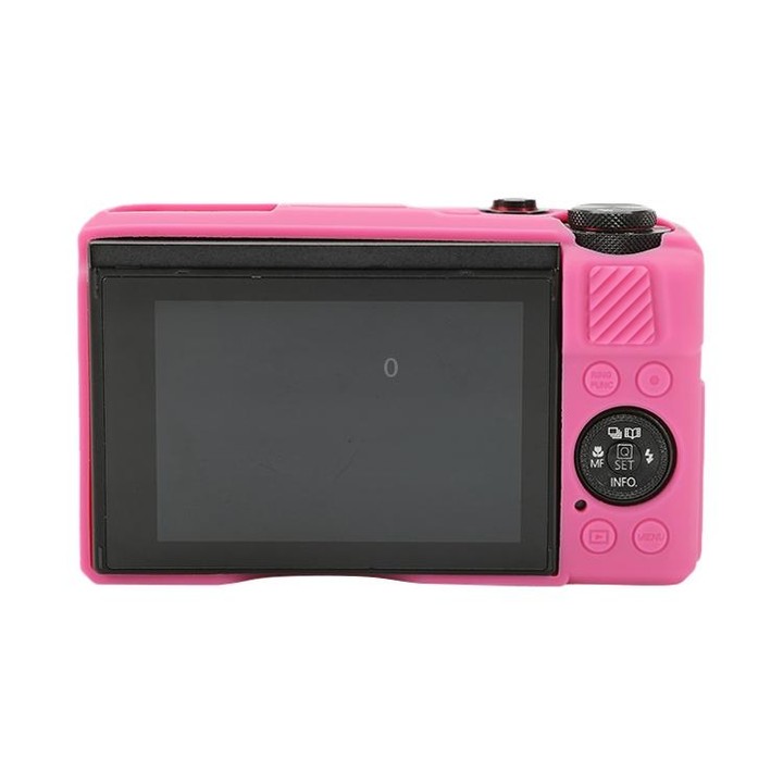 For Canon PowerShot G7 X Mark II / G7X2 Soft Silicone Protective Case with Lens Cover(Rose Red)