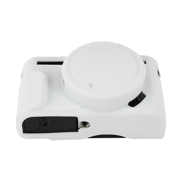 For Canon PowerShot G7 X Mark II / G7X2 Soft Silicone Protective Case with Lens Cover(White)