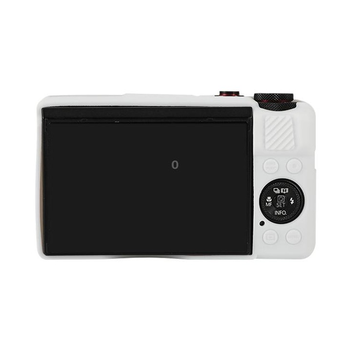 For Canon PowerShot G7 X Mark II / G7X2 Soft Silicone Protective Case with Lens Cover(White)