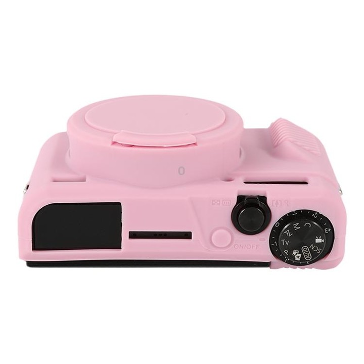 For Canon PowerShot G7 X Mark II / G7X2 Soft Silicone Protective Case with Lens Cover(Pink)