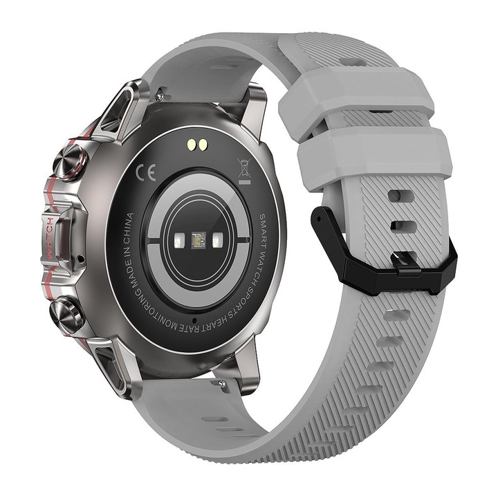 AK56 IP67 BT5.1 1.43inch Smart Watch Support Voice Call / Health Monitoring, Style:Silicone Strap(Silver)