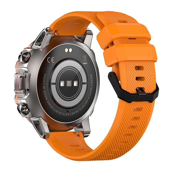 AK56 IP67 BT5.1 1.43inch Smart Watch Support Voice Call / Health Monitoring, Style:Silicone Strap(Orange)