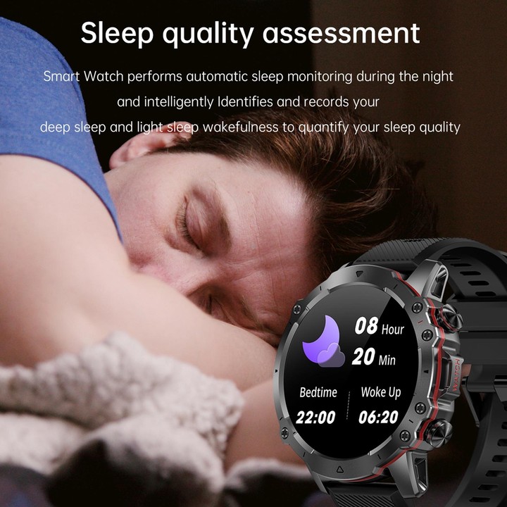 AK56 IP67 BT5.1 1.43inch Smart Watch Support Voice Call / Health Monitoring, Style:Silicone Strap(Orange)