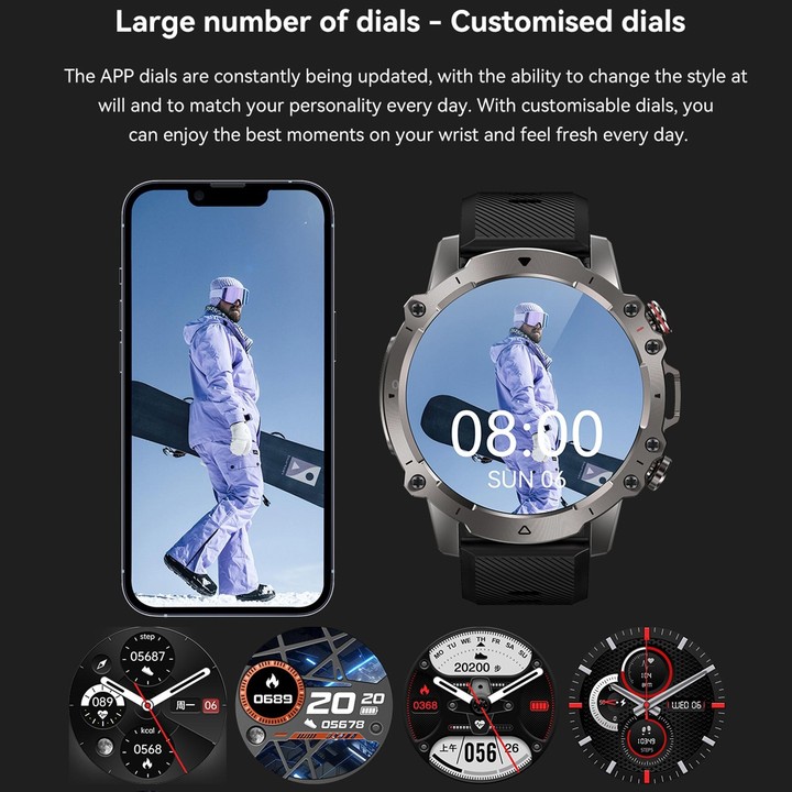 AK56 IP67 BT5.1 1.43inch Smart Watch Support Voice Call / Health Monitoring, Style:Silicone Strap(Orange)