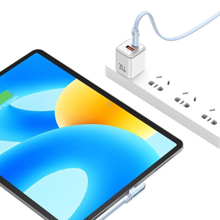 USAMS US-SJ653 PD 100W USB-C/Type-C to USB-C/Type-C Aluminum Alloy Digital Display Fast Charging Elbow Data Cable, Length: 1.2m(