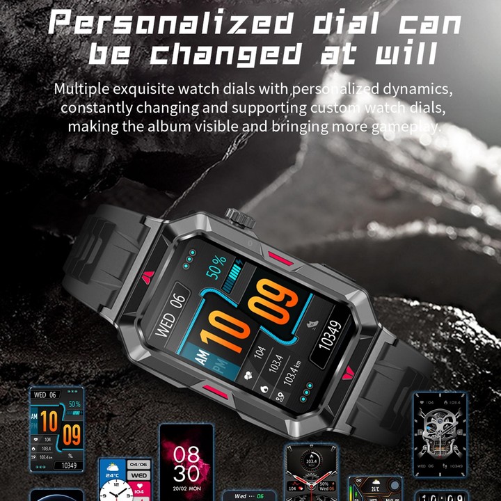 CF26 1.57inch BT5.2 Smart Bracelet Support Sleep Detection, Style:Silicone Strap(Camo Silver)