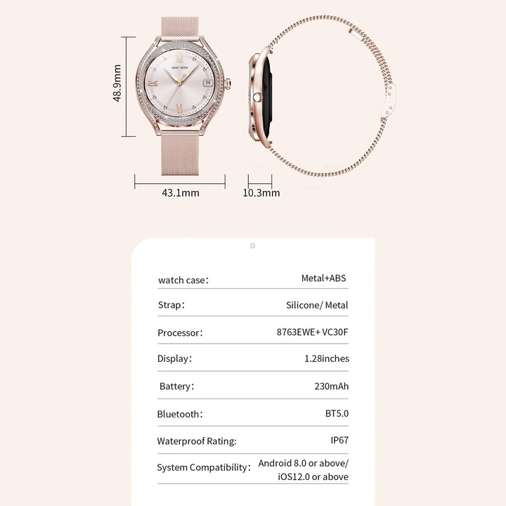 V66 1.28inch BT5.0 Smart Watch Support Heart Rate/ Sleep Detection, Style:Silicone Strap(Black)