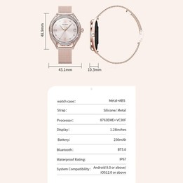 V66 1.28inch BT5.0 Smart Watch Support Heart Rate/ Sleep Detection, Style:Silicone Strap(Silver)