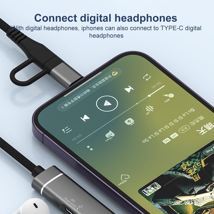 5 in 1 USB-C / Type-C+8 Pin to USB-C / Type-C + USB + SD & TF Card Reader