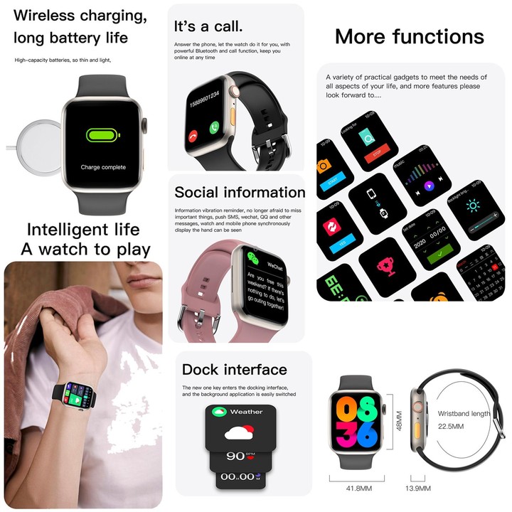 Q9 Smart Bracelet, 2.01 inch Waterproof Smart Watch, BT Call / Heart Rate / Blood Pressure / Blood Oxygen(Pink Gold)