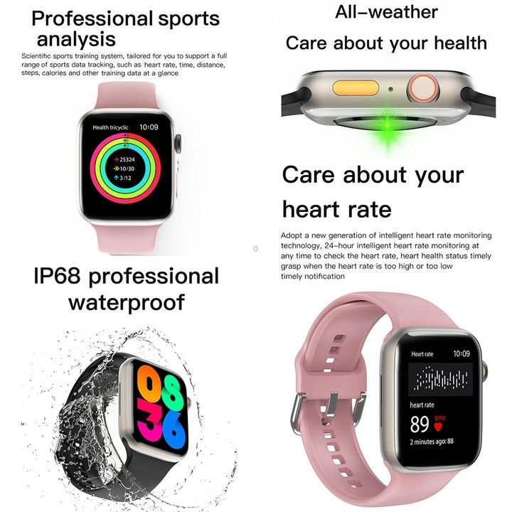 Q9 Smart Bracelet, 2.01 inch Waterproof Smart Watch, BT Call / Heart Rate / Blood Pressure / Blood Oxygen(Pink Gold)