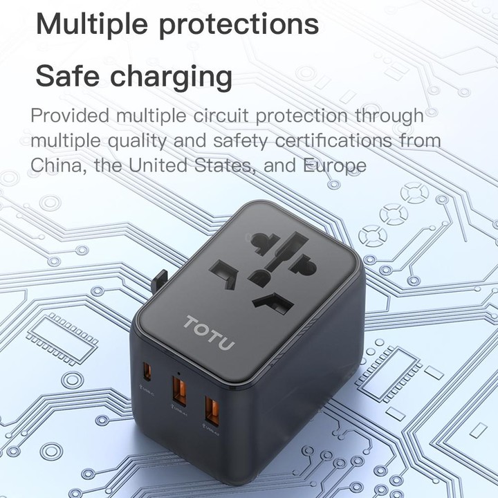 TOTU 635DQ PD 20W Universal Travel Fast Charger Power Adapter(Black)